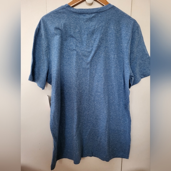 NWT Nordstrom Public Opinion Men's Blue Heather Button Short Sleeve Shirt Sz L - Picture 2 of 3